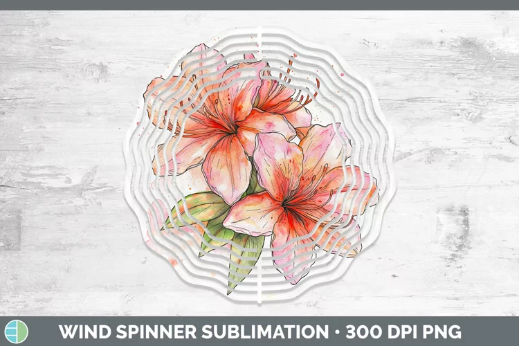 Watercolor Azalea Wind Spinner Sublimation Spinner Designs