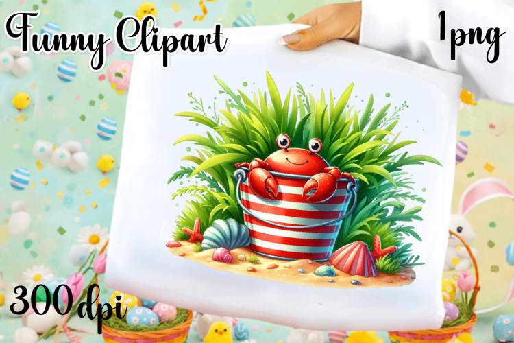 Watercolor baby crab clipart. Cute crab illustrations