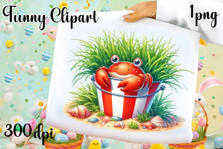 Watercolor baby crab clipart. Cute crab illustrations