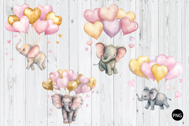 Watercolor Baby Elephant PNG, Elephant PNG