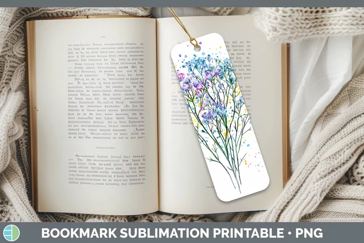 Watercolor Babys Breath Gypsophila Bookmark Sublimation Prin