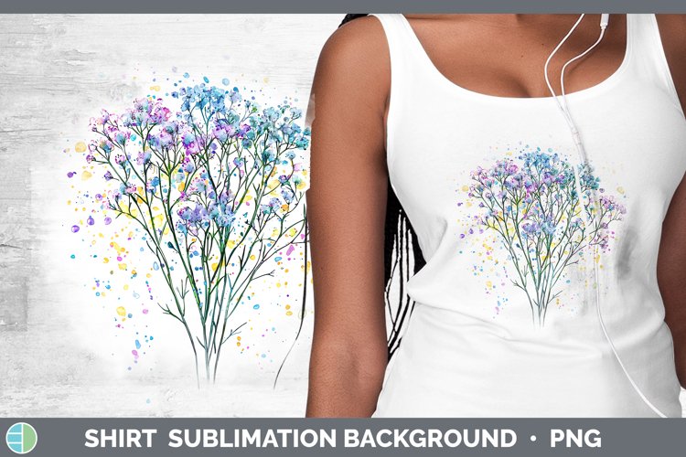 Watercolor Babys Breath Gypsophila Shirt Sublimation Sublima