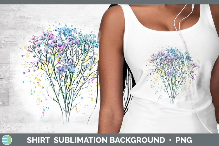 Watercolor Babys Breath Gypsophila Shirt Sublimation Sublima