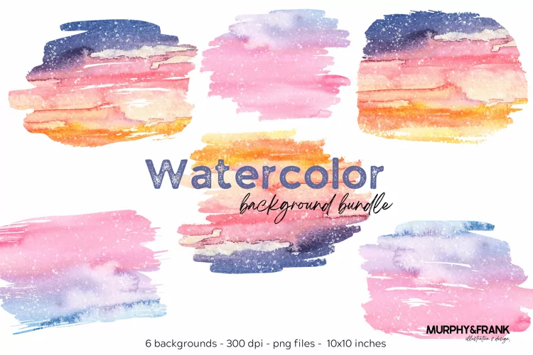 Watercolor Backgrounds for Sublimation | Brush Strokes Png