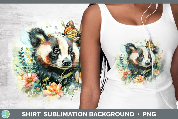 Watercolor Badger Shirt Sublimation Sublimation Background D