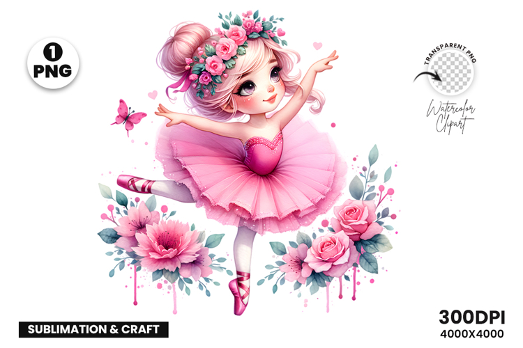 Ballerina Clipart, Dance Ballet PNG, Sublimation Design PNG