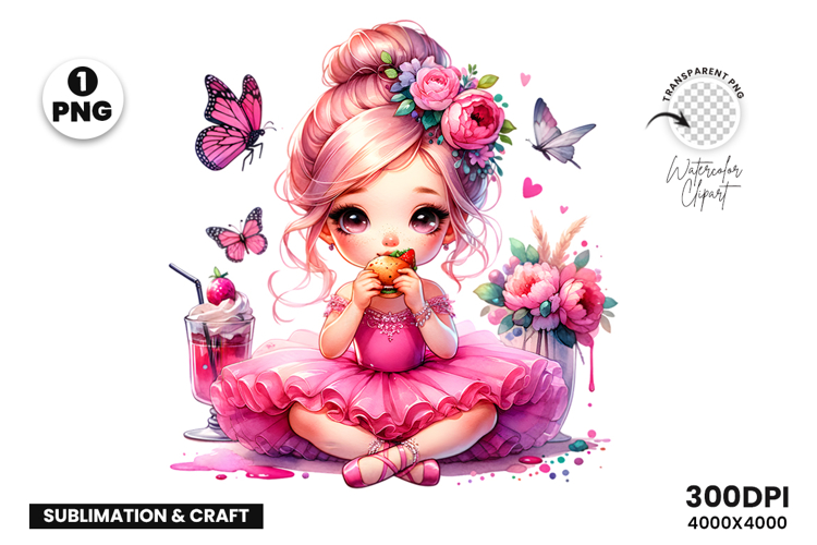 Ballerina Clipart, Dance Ballet PNG, Sublimation Design PNG