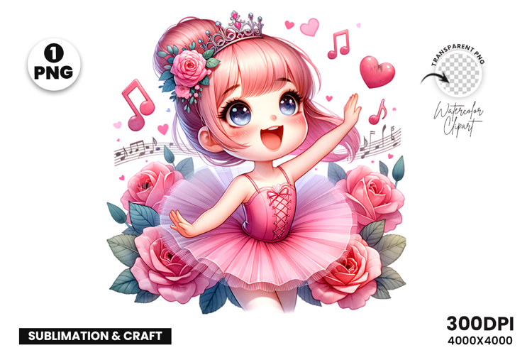 Ballerina Clipart, Dance Ballet PNG, Sublimation Design PNG