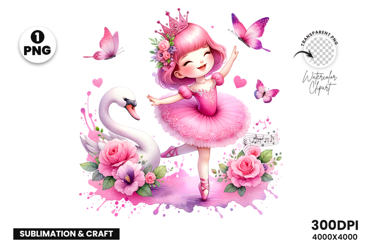 Ballerina Clipart, Dance Ballet PNG, Sublimation Design PNG
