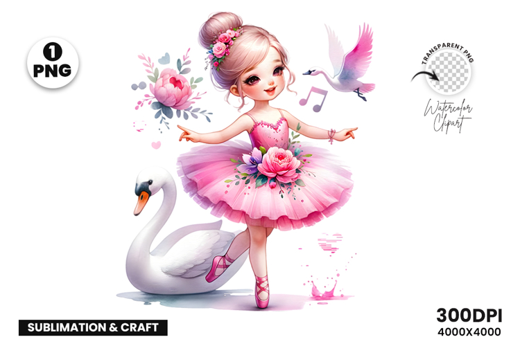 Ballerina Clipart, Dance Ballet PNG, Sublimation Design PNG