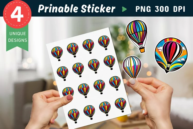 Watercolor Balloon Sticker Clipart