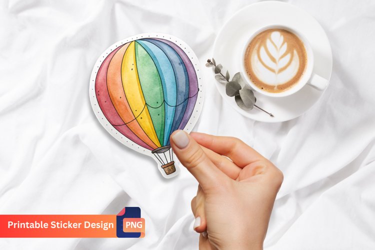 Watercolor Balloons Sticker, Colorful Balloons Sticker