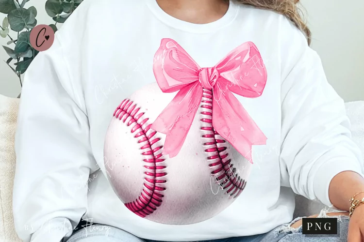 Coquette Bow Baseball PNG | Baseball PNG