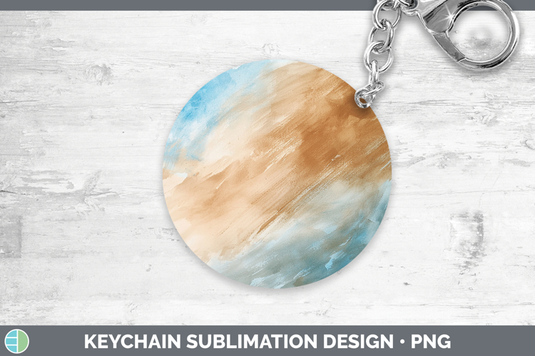 Watercolor Beach Keychain Sublimation Keyring Designs