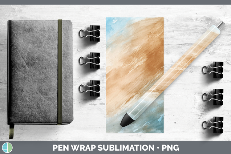 Watercolor Beach Pen Wrap Sublimation Pen Designs