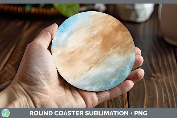 Watercolor Beach Round Coaster Sublimation Coaster Designs