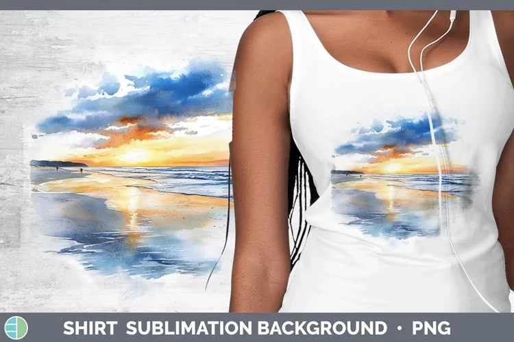 Watercolor Beach Shirt Sublimation Sublimation Background De