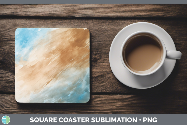 Watercolor Beach Square Coaster Sublimation Coaster Designs