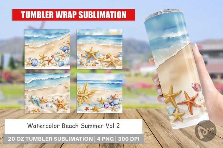 Watercolor Beach Clipart Image 16
