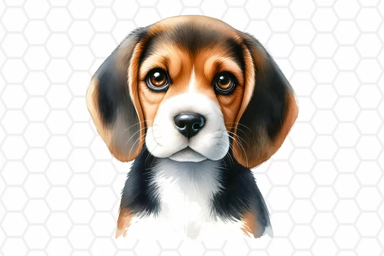 Watercolor Beagle Clipart, Dog Sublimation PNG