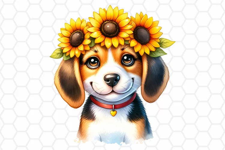 Watercolor Beagle Clipart, Sublimation PNG Design