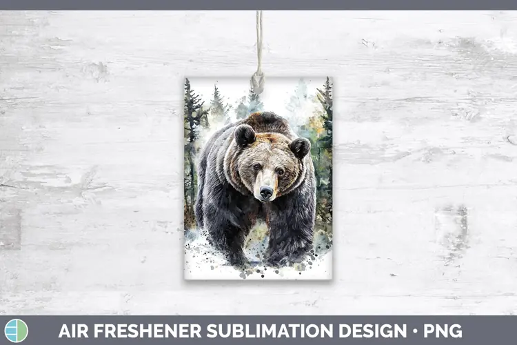 Watercolor Bear Air Freshener Sublimation Car Freshener Desi