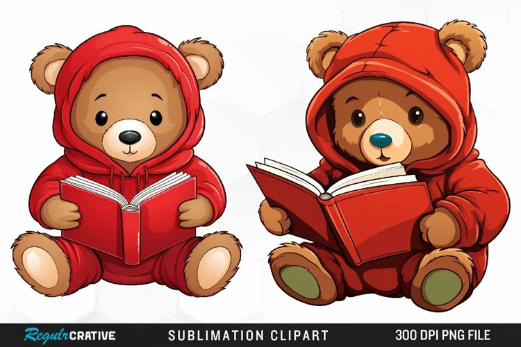 Watercolor Bears Sublimation PNG Clipart