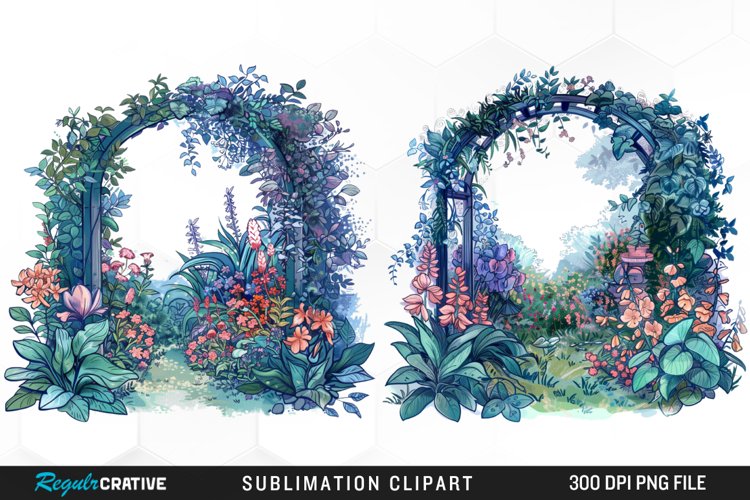 Watercolor Beautiful Dreamy Garden Exquisite Clipart