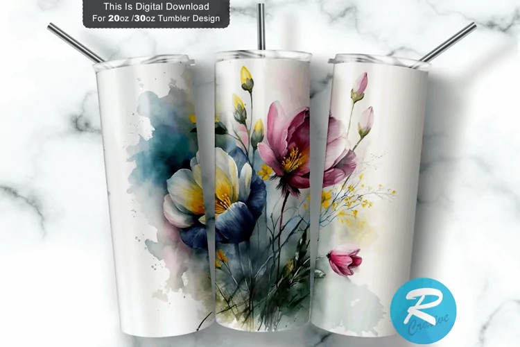 Watercolor Beautiful Spring 20oz/30oz Skinny Tumbler
