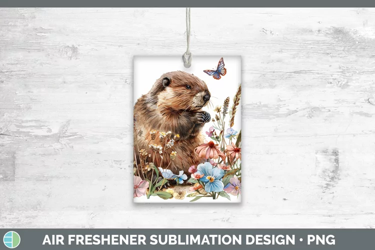 Watercolor Beaver Air Freshener Sublimation Car Freshener De