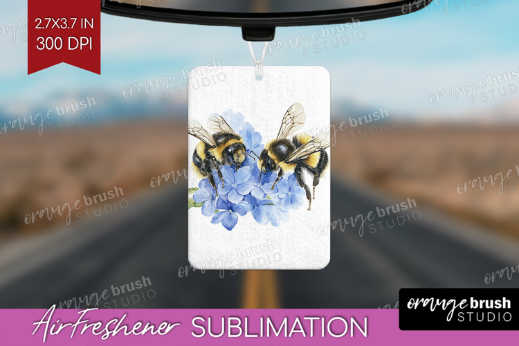 Bee Air Freshener PNG - Watercolor Bee PNG Sublimation