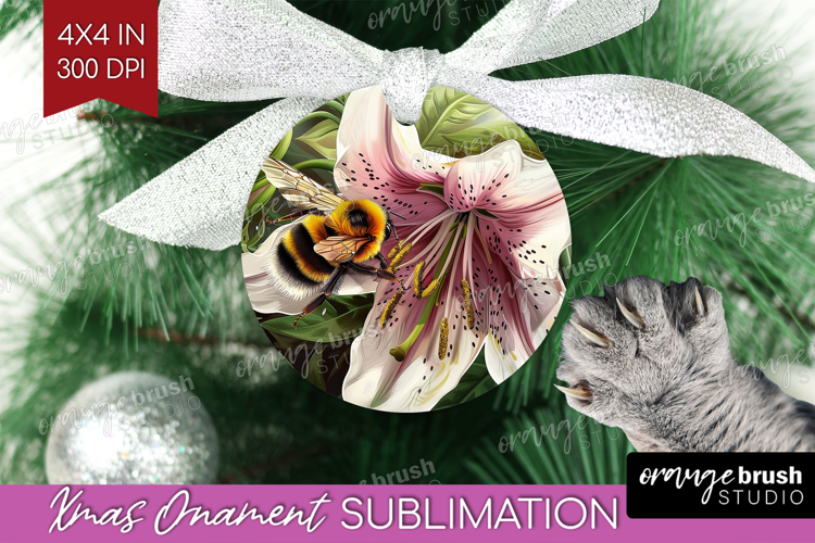 Bee Ornament PNG - Watercolor Bee PNG Sublimation