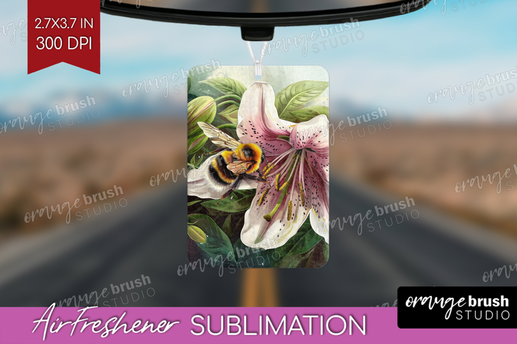 Bee Air Freshener PNG - Watercolor Bee PNG Sublimation