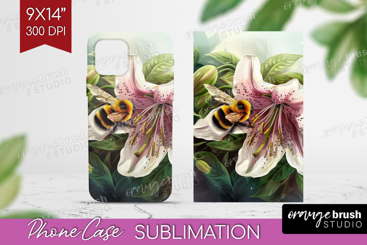 Bee Phone Case PNG - Watercolor Bee Case PNG Sublimation