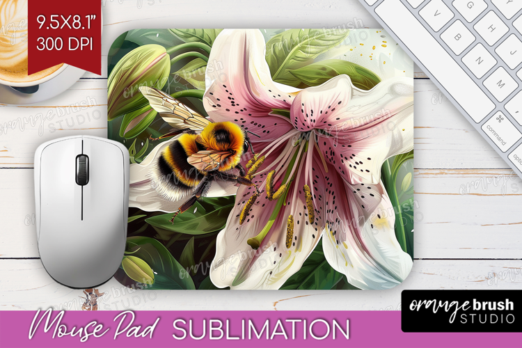 Bee Mouse Pad Sublimation - Watercolor Bee Mousepad PNG