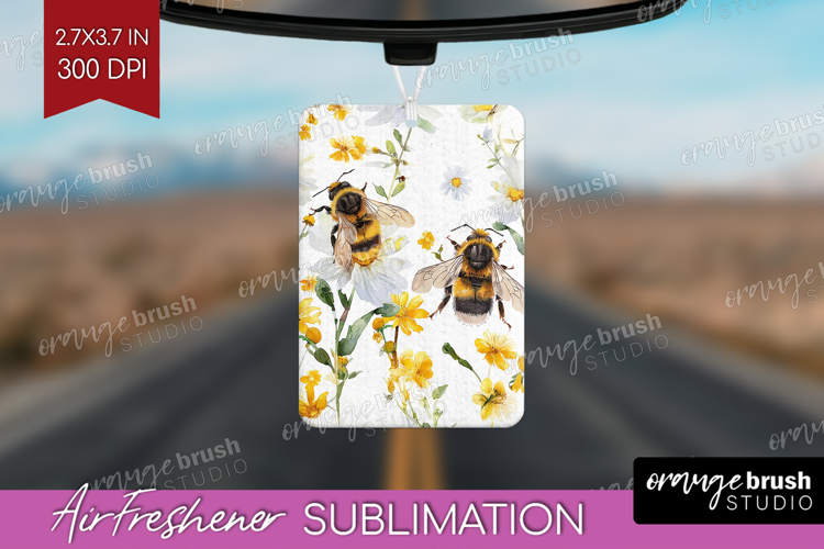 Bee Air Freshener PNG - Watercolor Bee PNG Sublimation