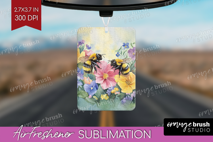 Bee Air Freshener PNG - Watercolor Bee PNG Sublimation