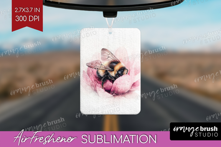 Bee Air Freshener PNG - Watercolor Bee PNG Sublimation