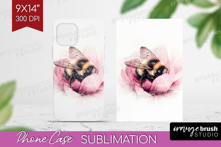 Bee Phone Case PNG - Watercolor Bee Case PNG Sublimation