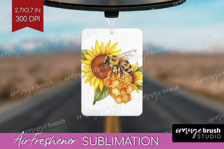 Bee Air Freshener PNG - Watercolor Bee PNG Sublimation