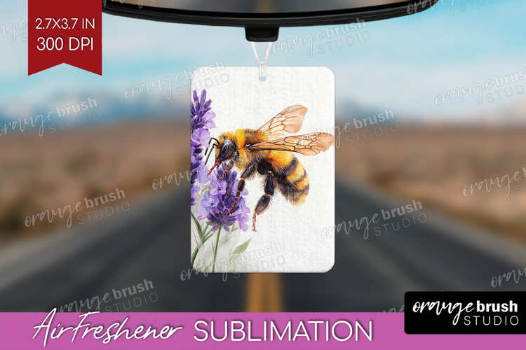 Bee Air Freshener PNG - Watercolor Bee PNG Sublimation