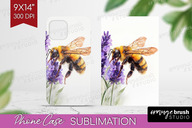 Bee Phone Case PNG - Watercolor Bee Case PNG Sublimation