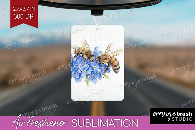 Bee Air Freshener PNG - Watercolor Bee PNG Sublimation