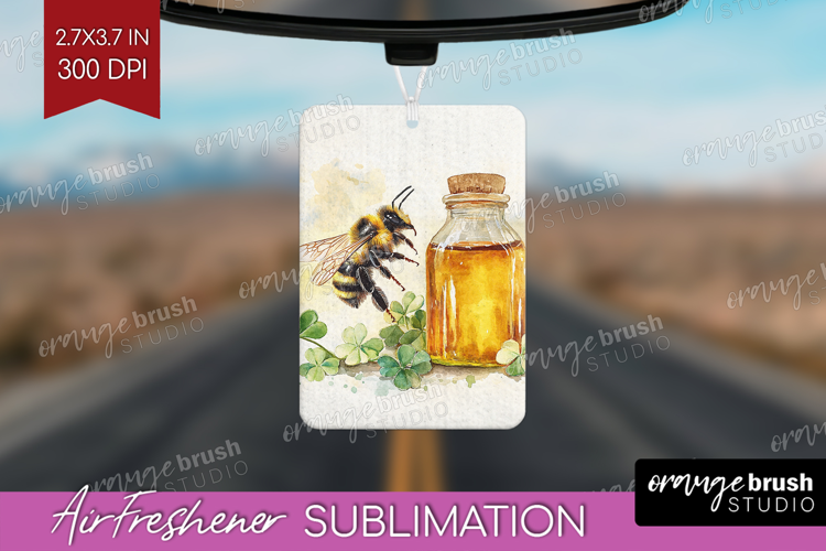 Bee Air Freshener PNG - Watercolor Bee PNG Sublimation