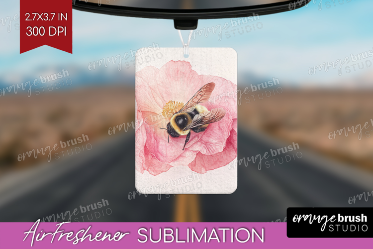 Bee Air Freshener PNG - Watercolor Bee PNG Sublimation