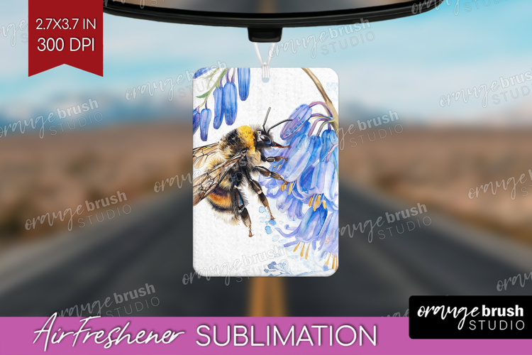 Bee Air Freshener PNG - Watercolor Bee PNG Sublimation