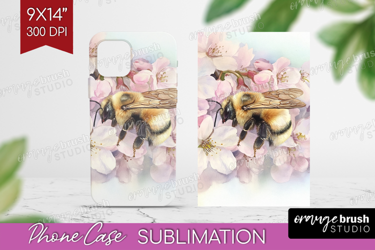 Bee Phone Case PNG - Watercolor Bee Case PNG Sublimation