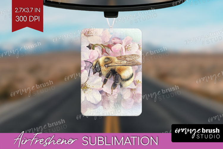 Bee Air Freshener PNG - Watercolor Bee PNG Sublimation