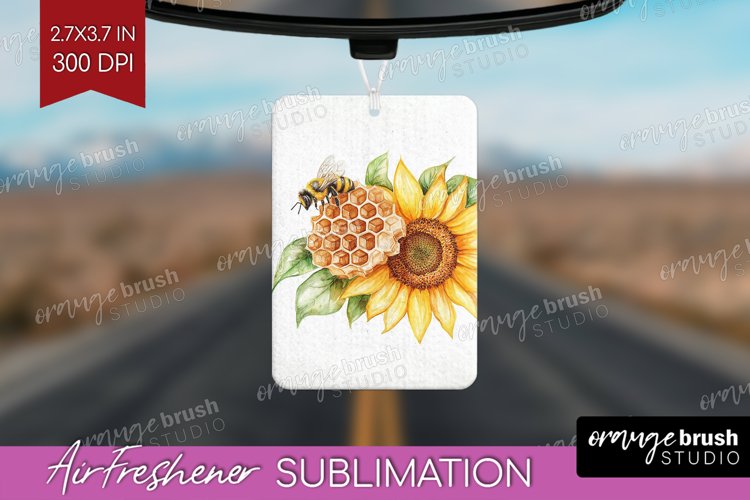 Bee Air Freshener PNG - Watercolor Bee PNG Sublimation