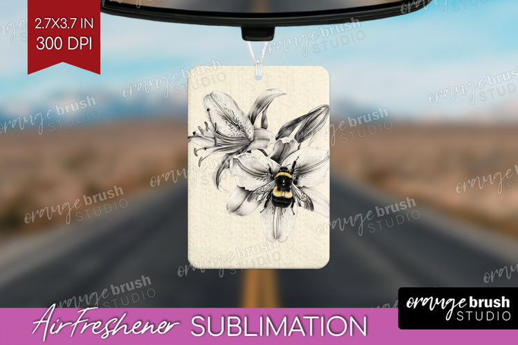 Bee Air Freshener PNG - Watercolor Bee PNG Sublimation